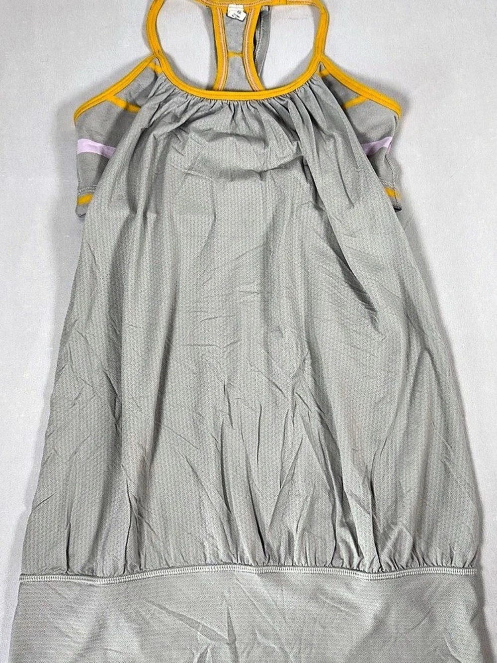 Lululemon No Limits Tank Gray & Yellow Mini Athletic Dress